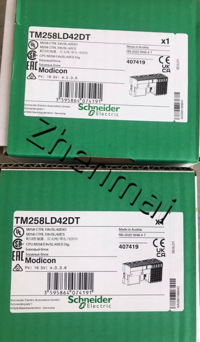 100 % helt ny, original och äkta Schneider TM258LD42DT Frekvensomvandlare, strömbrytare, kontaktorer, skyddsanordningar