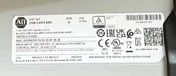 2198-C4075-ERS Kinetix 5300 Servo Drive, helt ny och äkta Snabb leverans