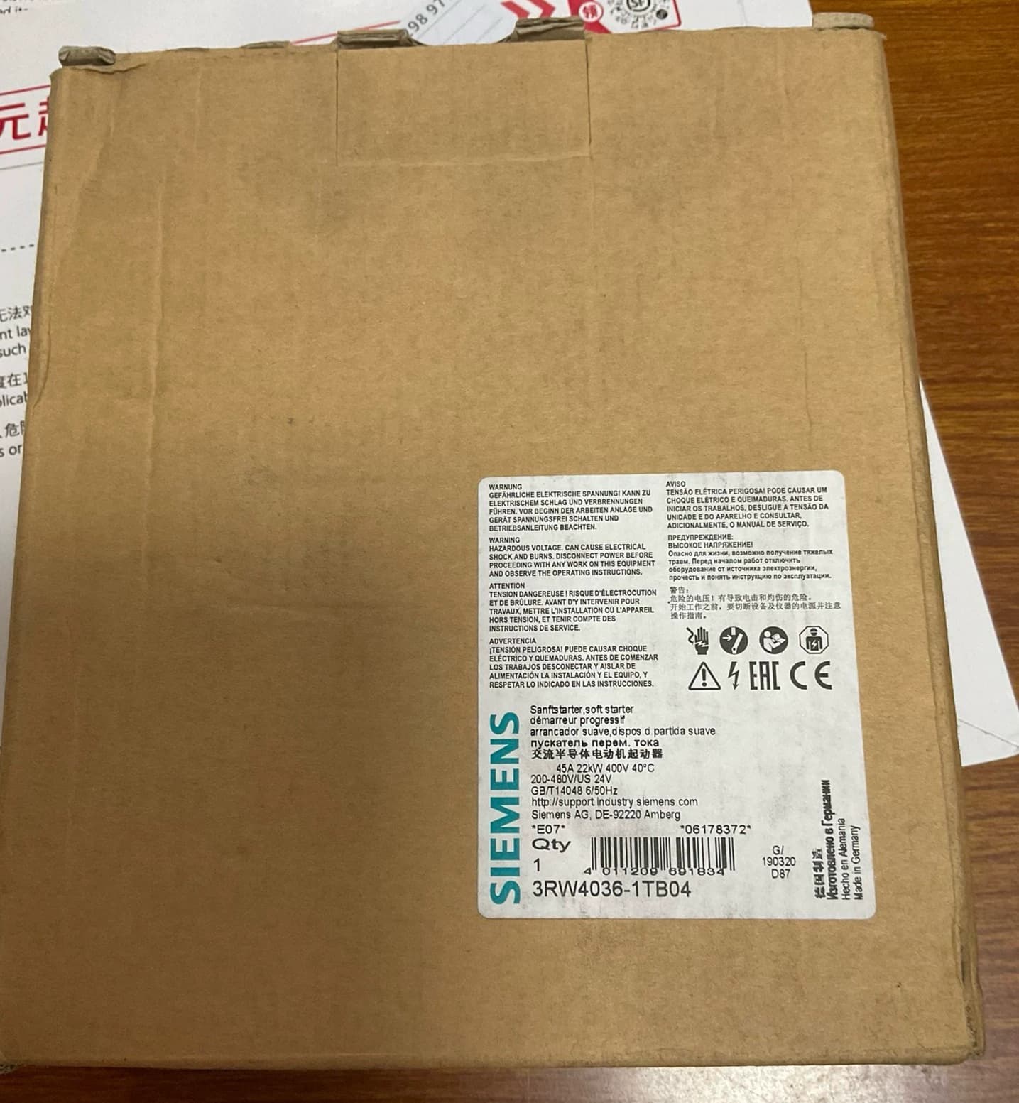 Helt ny, äkta, fabriksanpassad Siemens 3RW4036-1TB04 mjukstartare SIRIUS SOFT STARTER