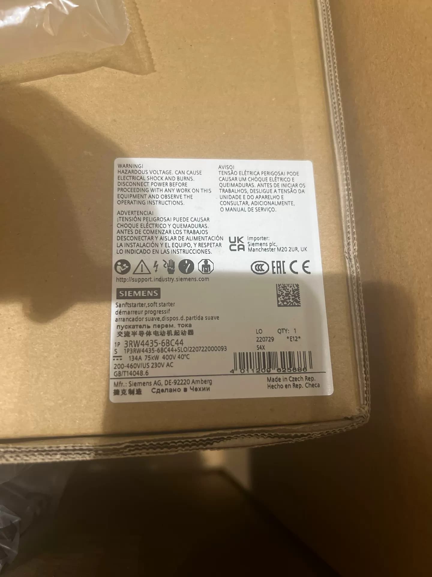 Helt ny, äkta, fabriksanpassad Siemens 3RW4435-6BC44 mjukstartare SIRIUS SOFT STARTER
