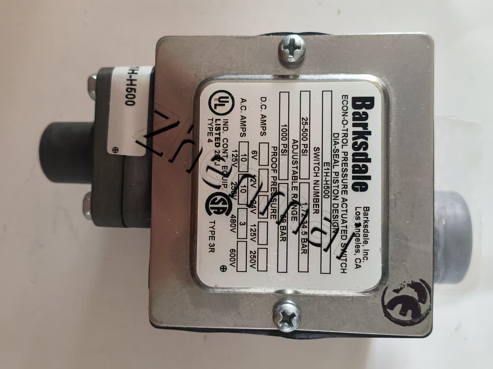 Helt ny original Barksdale E1H-H500 Trycksensor Nivåomkopplare Flödesvakt Tryckomkopplare Snabb leverans
