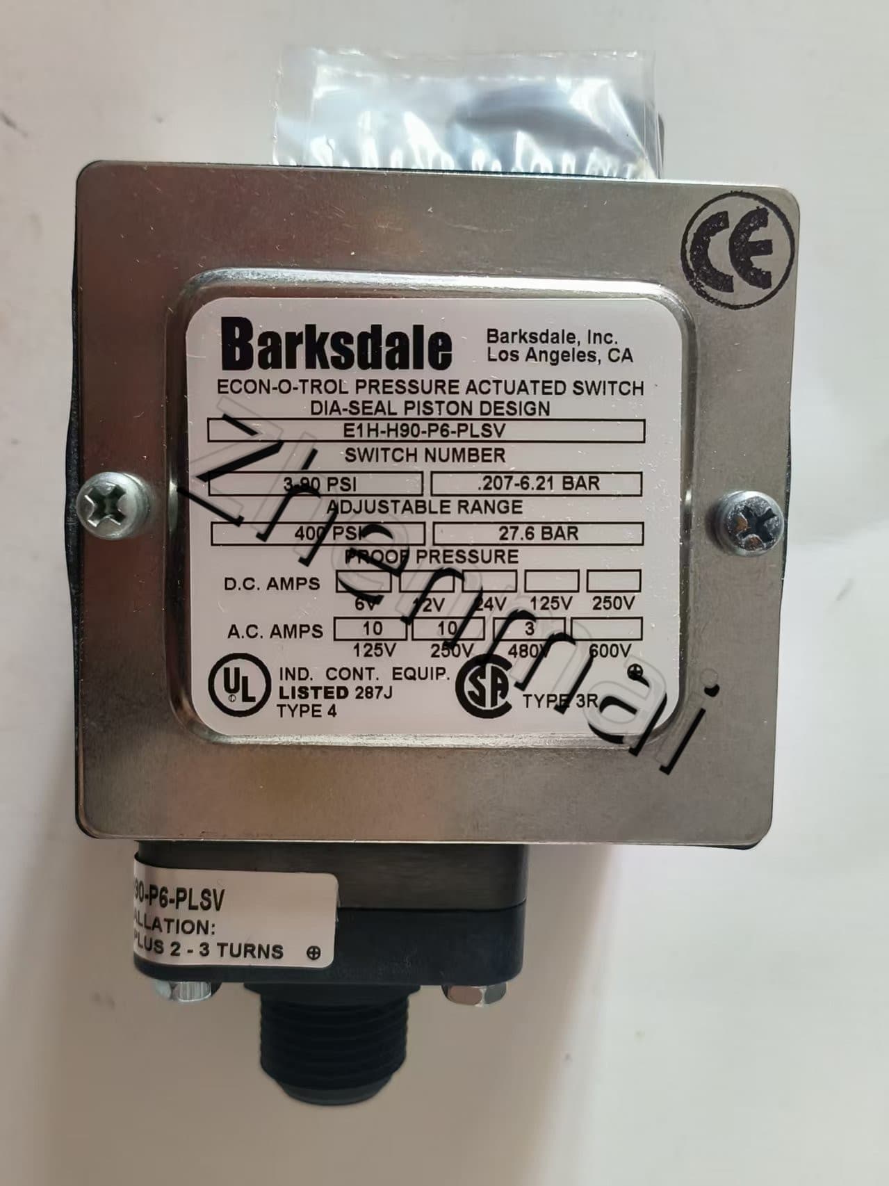 Helt ny original Barksdale E1H-H90-P6-PLSV Trycksensor Nivåomkopplare Flödesbrytare Tryckomkopplare Snabb leverans