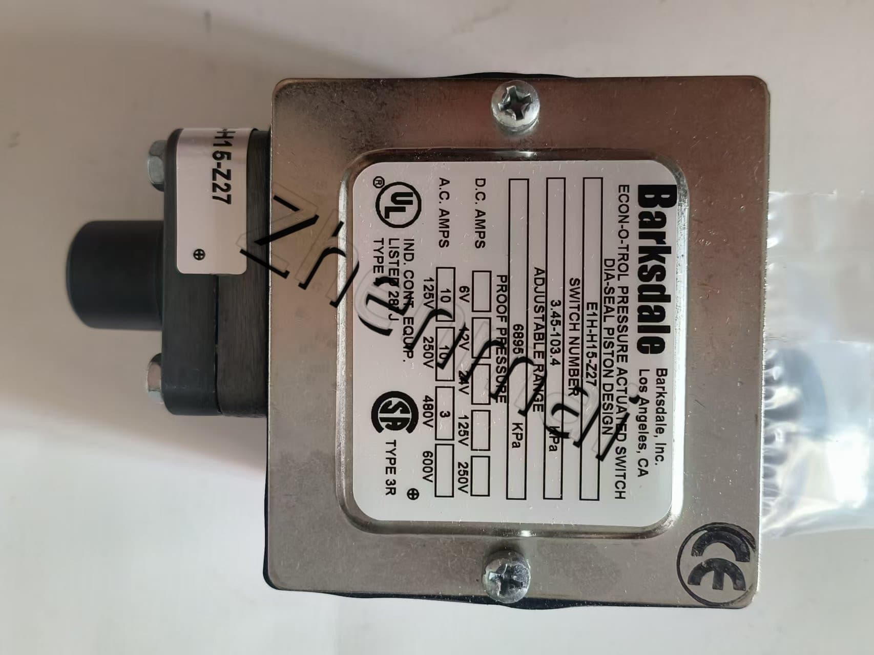 Helt ny original Barksdale EE1H-H15-Z27 Trycksensor Nivåomkopplare Flödesvakt Tryckomkopplare Snabb leverans