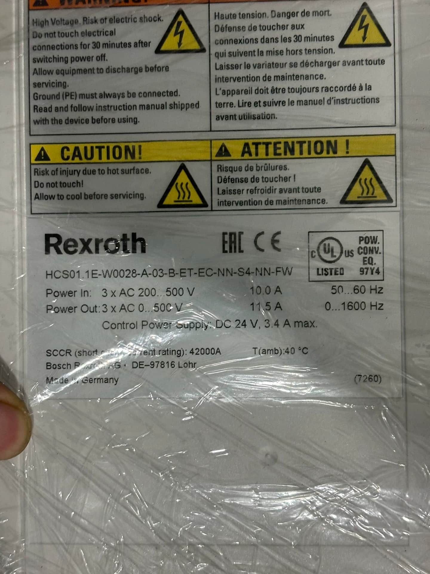 Helt ny original Bosch Rexroth servomotor HCS01.1E-W0028-A-03-B-ET-EC-NN-S4-NN-FW Servomotor Snabb leverans