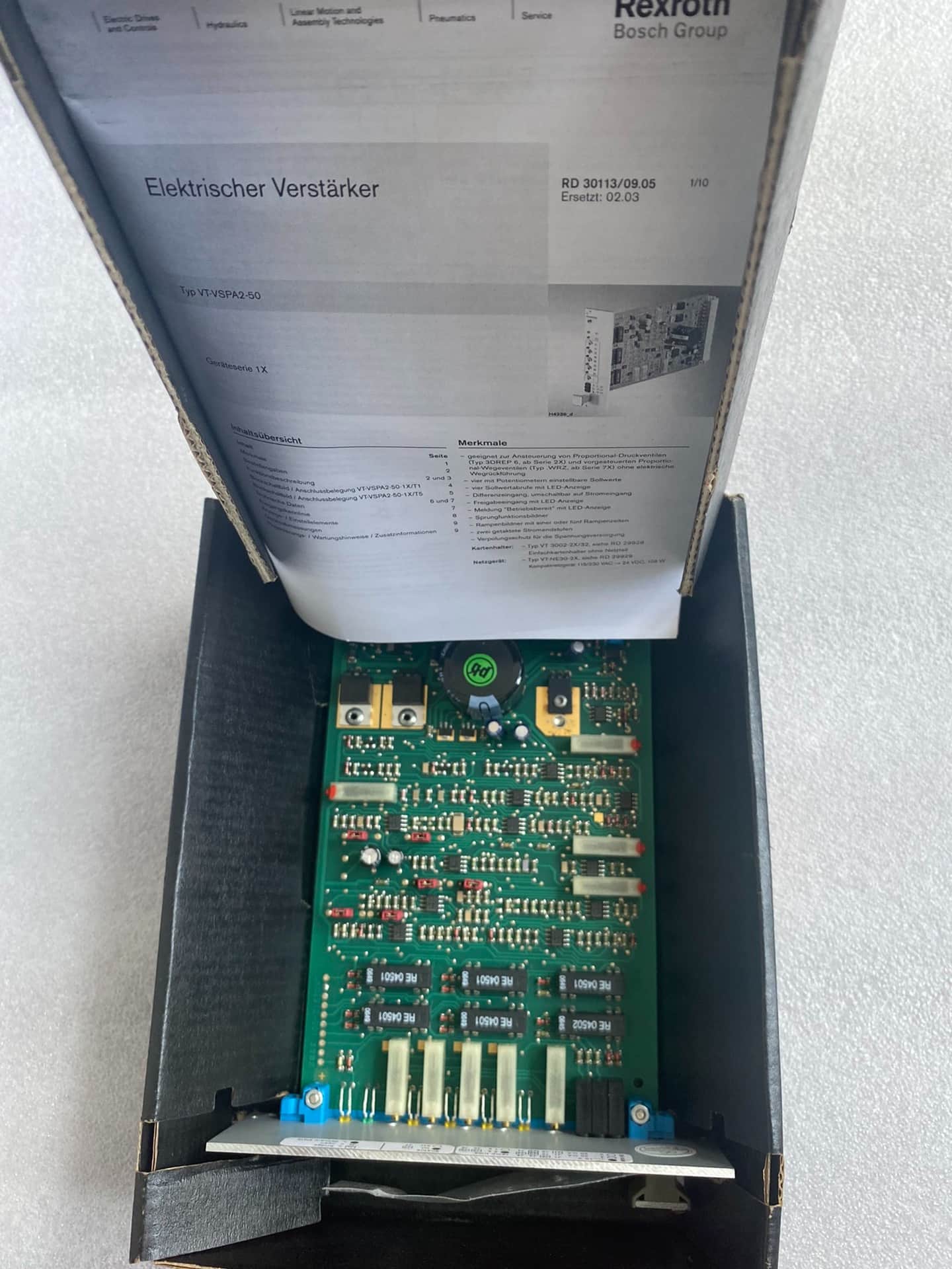 Helt ny original Bosch Rexroth servodrivning Proportionalventil Proportionell ventilförstärkare VT-VRPA1-100-1XV00 Servomotor Snabb leverans
